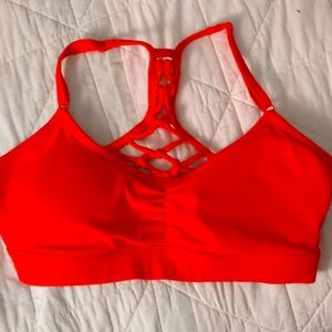 PRANA red scrunch sports bra